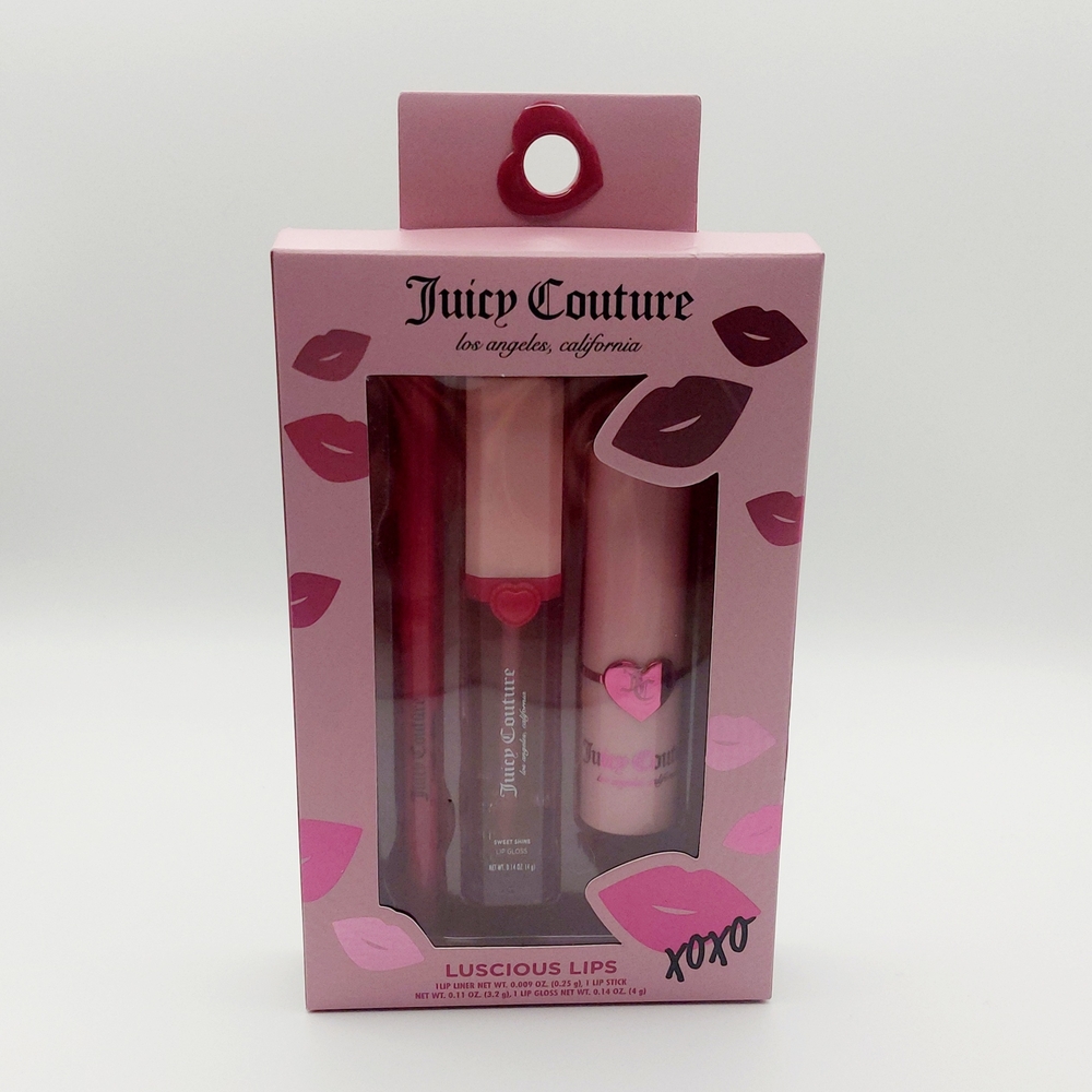 Juicy Couture Luscious Lips Set, Velvet Liner~Satin Lipstick~High Shine Gloss